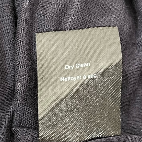 EUC Aritzia Babaton Navy‎ Blue Long Sleeve Dress V-Neck Size Large Ruching Front - Picture 11 of 13